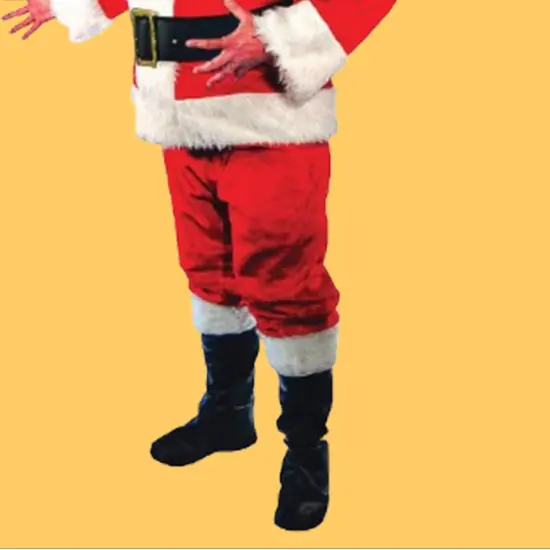 Large Mens Santa Suit Plush Fur Trimmed Jacket, Pants, Hat, Belt and Beard Set {3}