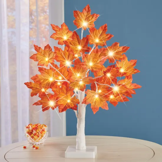 Collections Etc LED Lighted Artificial Autumn Maple Tabletop Tree {1}