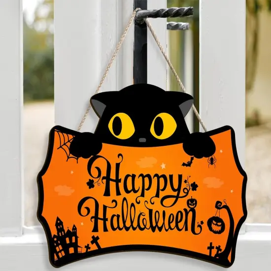 Happy Halloween Sign Front Door {3}