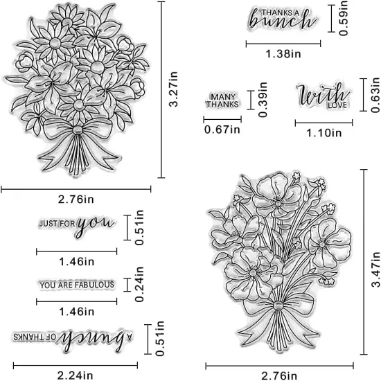 Fall Flowers Clear Stamps and Dies for Card Making and Photo Album Decorations {2}