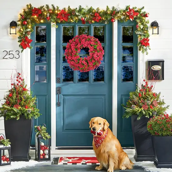 Spring Floral Wreaths for Front Door Artificial Flowers {2}