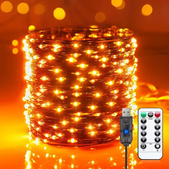 33Ft 100 LED Halloween USB Fairy Lights Twinkle String Lights with Remote {1}