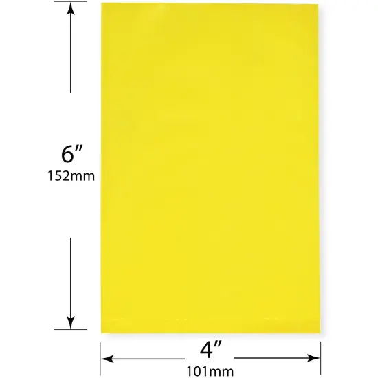 Plymor 4" x 6", Yellow 2 Mil Flat Open Plastic Poly Bags {3}