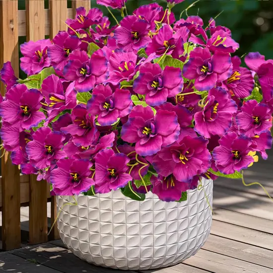 Artificial Flowers for Outdoors, Summer Potted Plants Fake Silk Flowers UV Resistant and No-Fade, Faux Summer Flowers Plants Long Stem for Window Box Porch Patio Garden Streets Decor(8pcs) {1}
