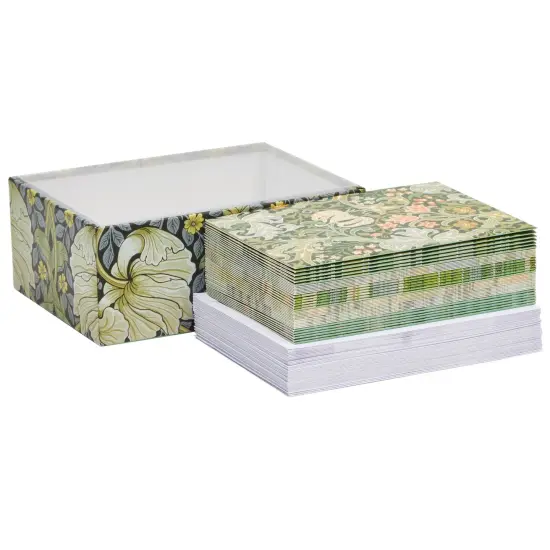 The Gifted Stationary 36-Pack Stationery Cards and Envelopes, Floral Patterns designed by William Morris, All Occasion Notecards, Blank Inside (5x3.5 in) - Note Cards with Envelopes Green {7}