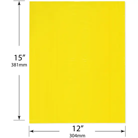 Plymor 12" x 15", Yellow 2 Mil Flat Open Plastic Poly Bags {3}