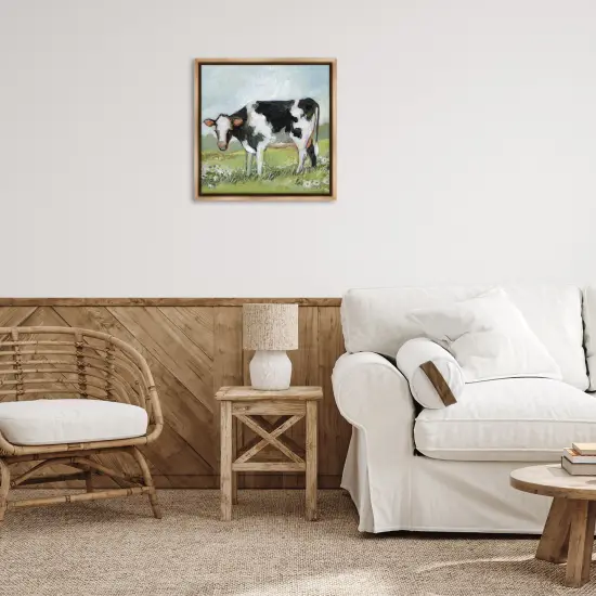 Stupell Industries Black And White Cow Floating Frame By Susan Winget {2}