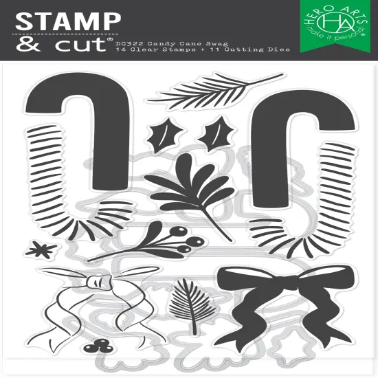 Hero Arts Stamp & Cut-Candy Cane Swag {1}