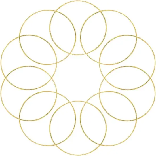 10pcs 6 Inch Gold Metal Rings for Crafts Dream Catcher Ring, Metal Hoops for Dream Catcher and Crafts Centerpiece Table Decorations {1}