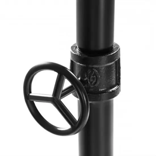 Black Multi Purpose Clothes and Shoe Rack with Powder Coated Iron Frame and Particleboard Shelves {2}