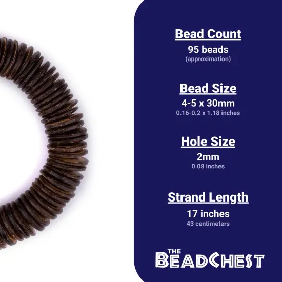 The Bead Chest Chocolate Disk Coconut Shell Beads (30mm) {4}