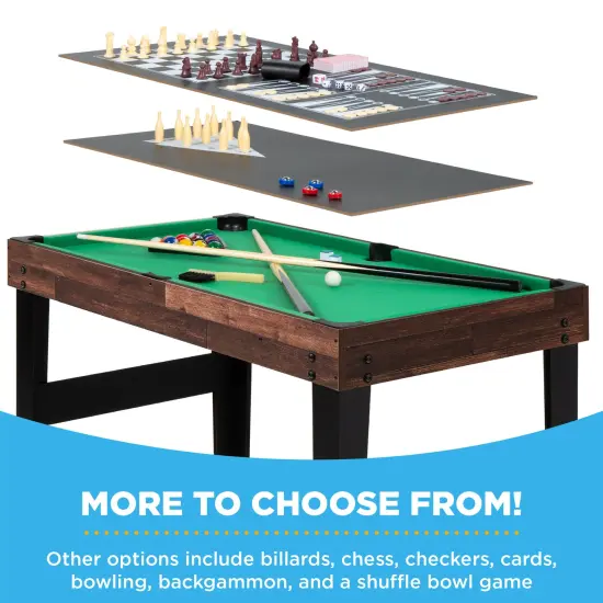Best Choice Products 2x4ft 10-in-1 Combo Game Table Set w/ Hockey, Foosball, Pool, Shuffleboard, Ping Pong Walnut {4}