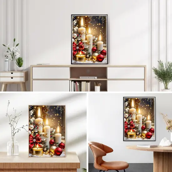 Christmas Diamond Painting Kits for Adults, Christmas Candles Diamond Art (12x16inch) {2}