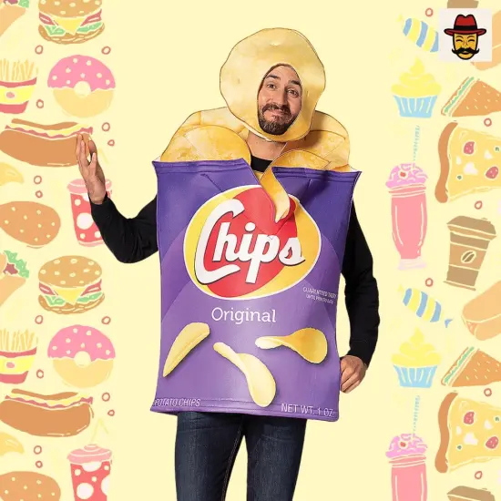 Potato Chips Bag Costume Funny Tunic with Chip Hat Great for Halloween {6}