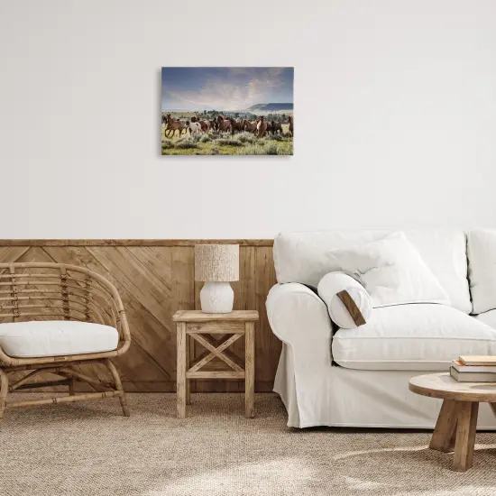 Stupell Industries Bustling Horse Herd in Nature Canvas By PHBurchett {2}