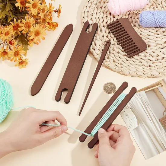 5 Pieces Knitting Weaving Loom Tools Shuttle Weaving Stick for Beginner {4}
