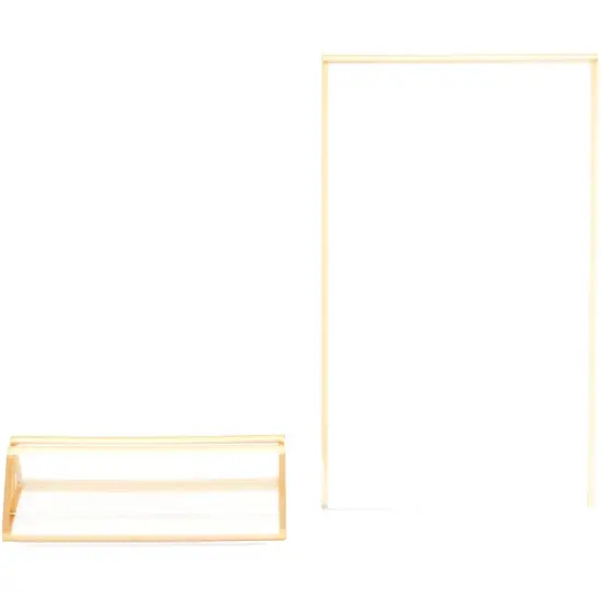 Stockroom Plus Clear Acrylic Sign Holder with Gold Borders, Vertical Stand (6.69x2.76 in, 6 Pack) {6}