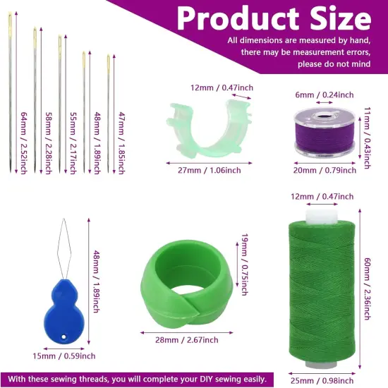 50pcs 25 Colors Sewing Thread Set with Matching Bobbins {2}