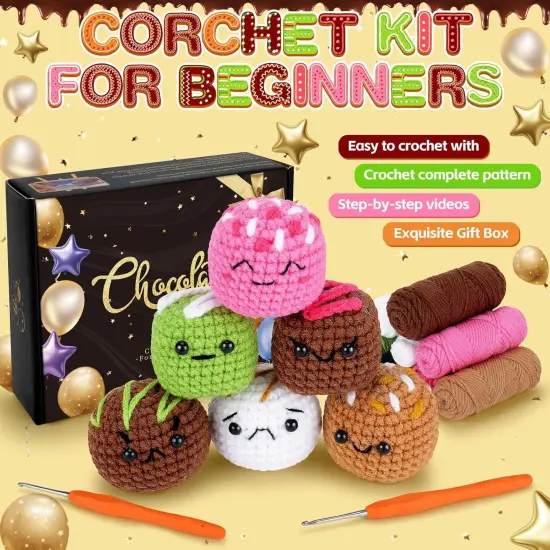 Crochet Kit for Beginners - 6 PCS Chocolates {4}