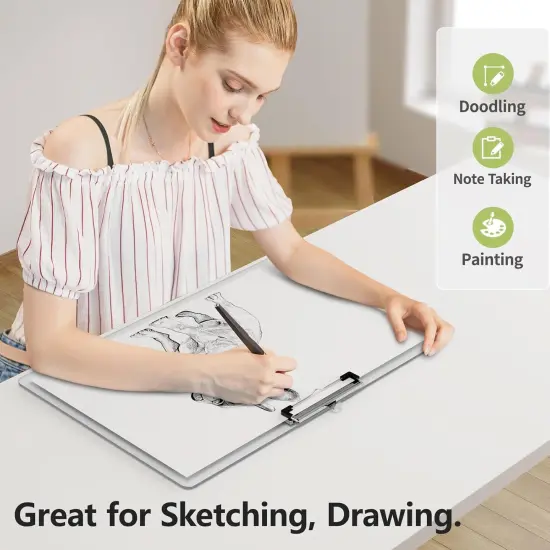 Extra Large Clipboard, 11 x 17 Clear Plastic Drawing Boards, Horizontal Clip Board, Landscape Layout, Suitable for Sketching, Watercolor. Drafting & Art Supply {4}