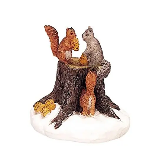 Lemax Chipmunks On Tree Stump Figurine {1}