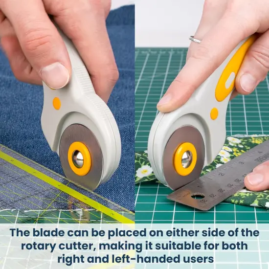 Rotary Cutter For Fabric with 5 Rotary Blades - 45mm Rolling Cutter with Safety Lock - Fabric Roller Cutting Wheel - T-Shirt Cutting Tool {4}