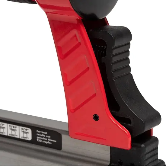 PT50 Oil-Free Pneumatic Staple Gun, Professional Heavy-Duty Stapler for Wood, Upholstery, Carpet, Wire Fencing, Fits 1/4&rdquo;, 5/16&rdquo;, 3/8", 1/2", 9/16&rdquo; Staples , Red {3}