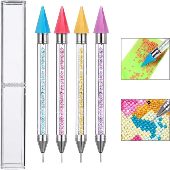 4 Pieces No Wax Needed Diamond Painting Tools Self-Stick Drill Pens {1}