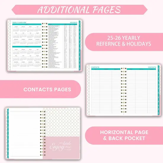 Planner 2025-2026 - July 2025 - June 2026, Academic Planner 2025-2026, 6.3" x 8.4", 25-26 Weekly and Monthly Planners with Tabs - Pink Marble {2}