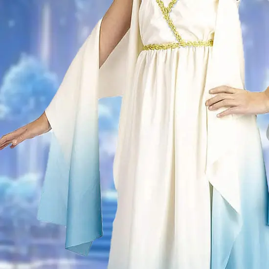 Girls White & Blue Dress Greek Goddess Costume for children {3}
