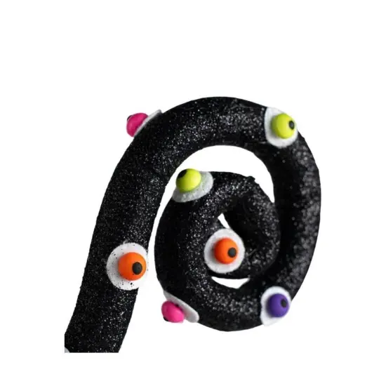 28" Eyeballs Curly Spray: Black {2}