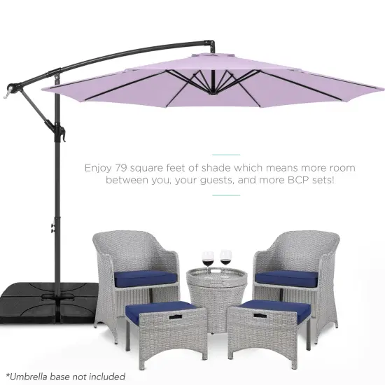 Best Choice Products 10ft Offset Hanging Outdoor Market Patio Umbrella w/ Easy Tilt Adjustment Lavender {2}