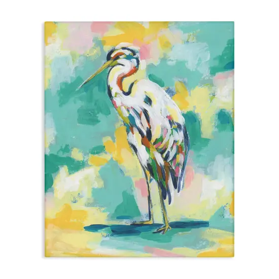 Stupell Industries Blue Modern Crane Canvas Wall Art Design by Michael Willett {1}