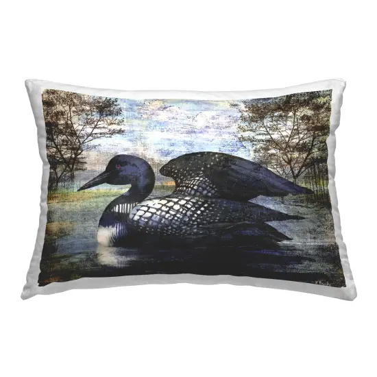Loon in Rustic Pond Decorative Printed Throw Pillow Design by Paul Brent, 14 x 7 x 20 {1}