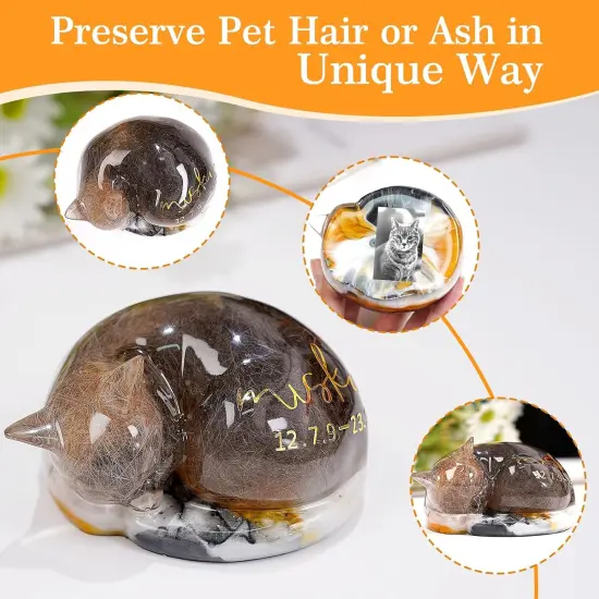 LET'S RESIN Pet Memorial Statue Resin Molds,3D Animal Epoxy Resin Molds for Preserving Pet Hairs & Ashes, Sleeping Dog and Cat Figurine Silicone Molds,Great for DIY Resin Pet Keepsakes, Pet Loss Gifts {4}