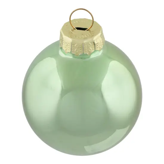Northlight 2-Finish Christmas Glass Ball Ornaments - 1.75" (45mm) - Fern Green - 10ct {7}