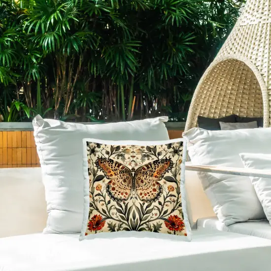 Baroque Butterfly & Botanicals Outdoor Printed Pillow Design by Walker Noble, 18 x 7 x 18 {2}