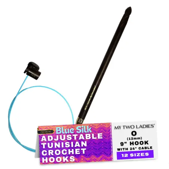 My Two Ladies | Blue Silk | Tunisian Adjustable Crochet Hooks | 12 Sizes {1}