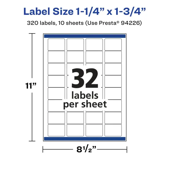 Avery Glossy Clear Rectangle Labels with Sure Feed, 1.25" x 1.75" {5}