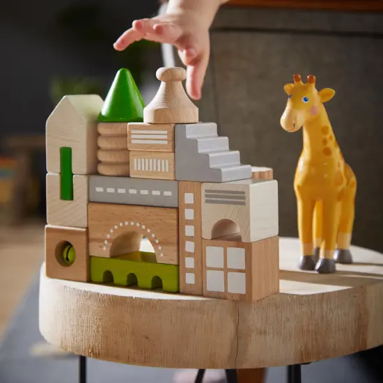 HABA Wooden Block Coburg Set - 28 Piece Building Block Set for Toddlers and Kids - Wooden Stacking Toys Made in Germany, For 18 Months and Up Multicolor {7}