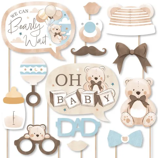 Big Dot of Happiness We Can Bearly Wait - Teddy Bear Baby Shower Photo Booth Props Kit - 20 Count {1}