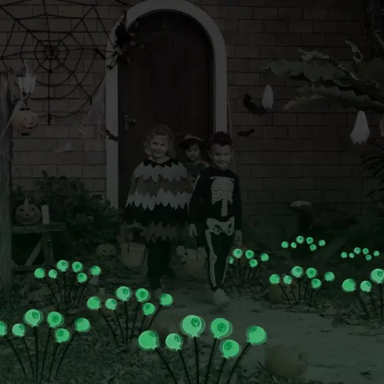 Solar Scary Eyeballs Lights Outdoor Halloween Decoration Swaying Light Halloween Path Lights Ornaments with Total 12LED IP65 Waterproof for Yard Garden Patio Party Decor {9}