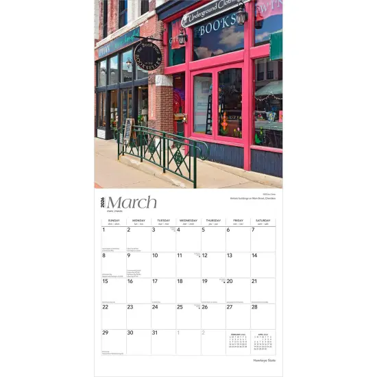Hawkeye State | Iowa Places | 2026 12 x 24 Inch (Hanging) Monthly Square Wall Calendar | Plastic-Free {3}