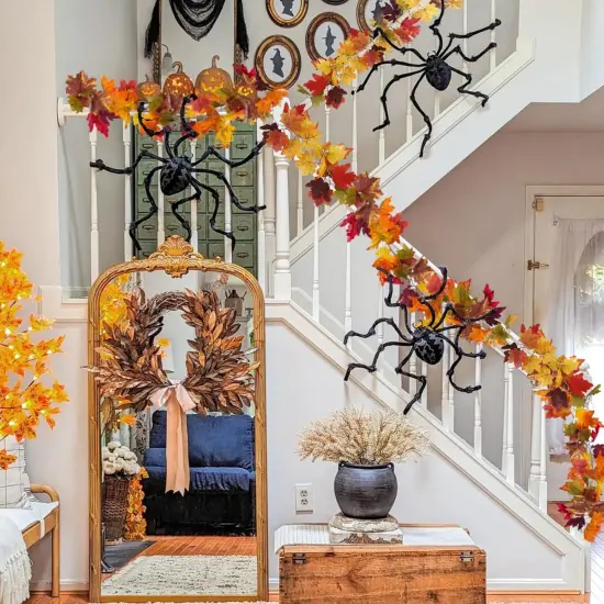 2 Pack Fall Garland with Lights Decorations - Orange {5}