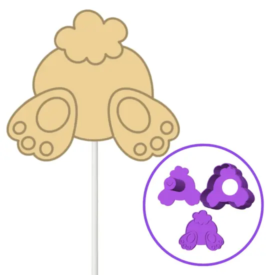 Bunny Bottom Cake Pop Mold WEmbosser {1}