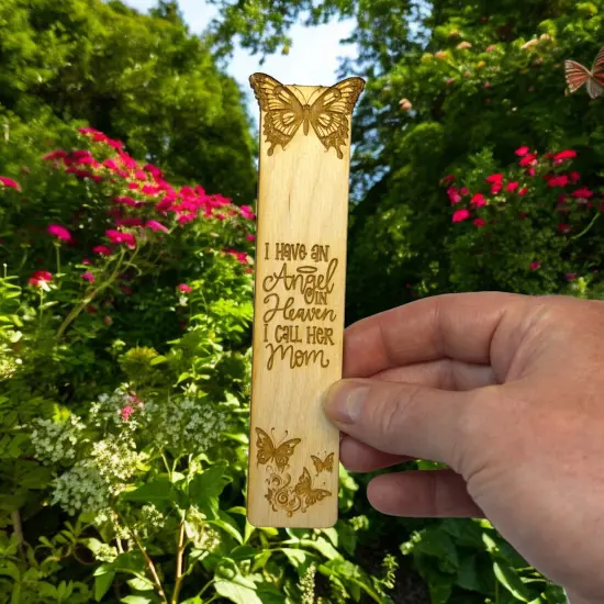 Bookmark - I have an angel in heaven I call her Mom - Birch wood {2}