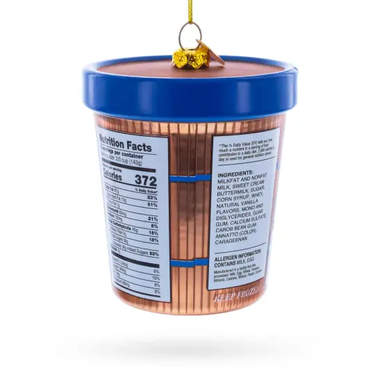 Chocolate Ice Cream Pint Glass Christmas Ornament {4}