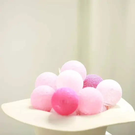 20 LED Cotton Globe Battery Operated String Lights Wedding Decorations Backdrops {2}