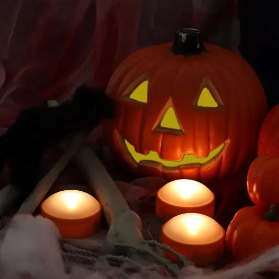 Pumpkin Lights Flickering Jack-O-Lantern - Orange {5}