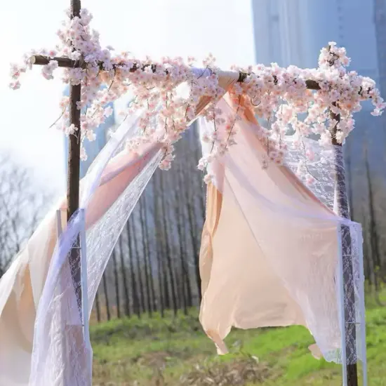 11.8 ft Artificial Cherry Blossom Vines Fake Spring Flowers Hanging Silk Sakura Flower Garland for Wedding Party Decor, Pink {3}